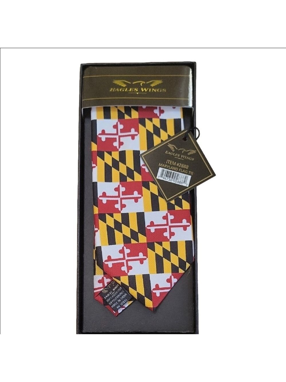 Maryland Flag Neck Tie Red, Yellow, Black New In Box